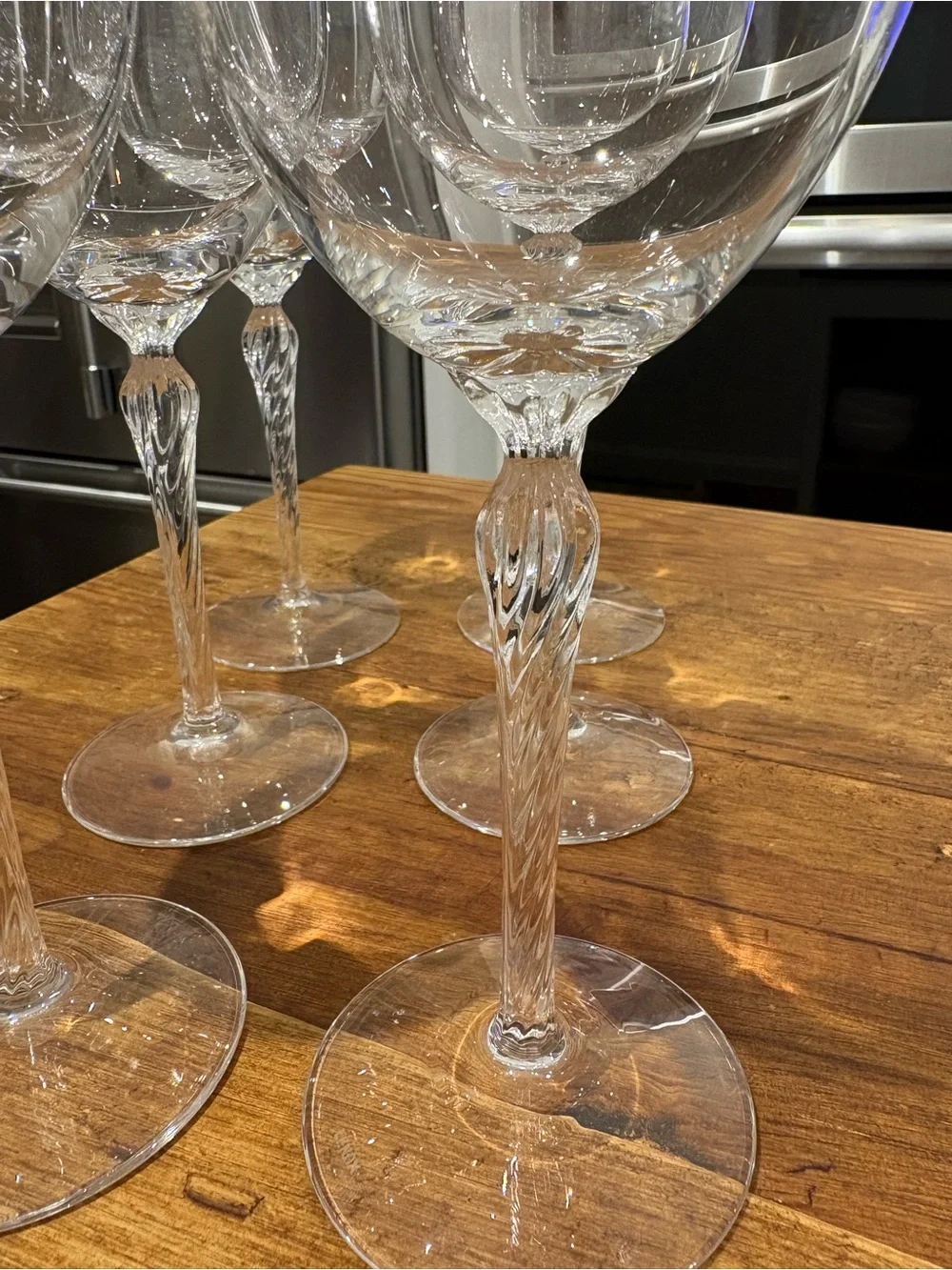 Elegant Gold-Rimmed Crystal Water Goblets Glasses - Lenox Monroe Set of 6